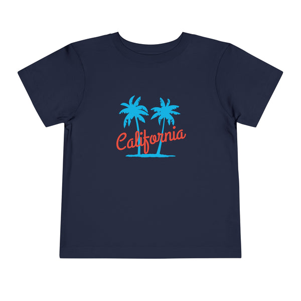 California Toddler T-Shirt - Retro Palm Tree Unisex Toddler California Shirt