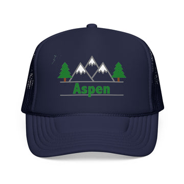 Aspen, Colorado Trucker Hat - Foam Mountain Cap
