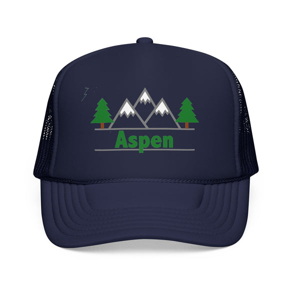 Aspen, Colorado Trucker Hat - Foam Mountain Cap