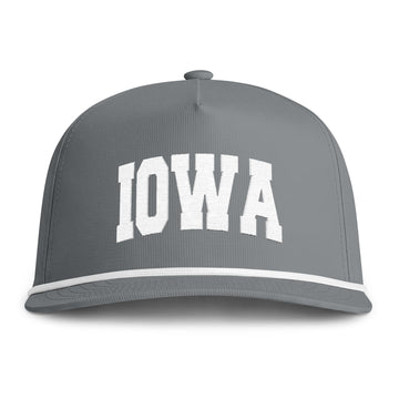 Buy granite Iowa Embroidered Rope Hat - Vintage Sunwashed Rope Cap, Comfort Colors