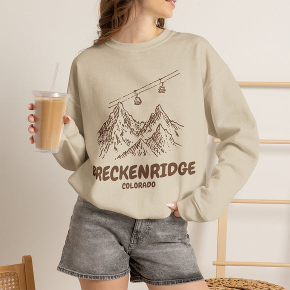 Breckenridge, Colorado Mountain Gondola Sweatshirt, Travel Graphic