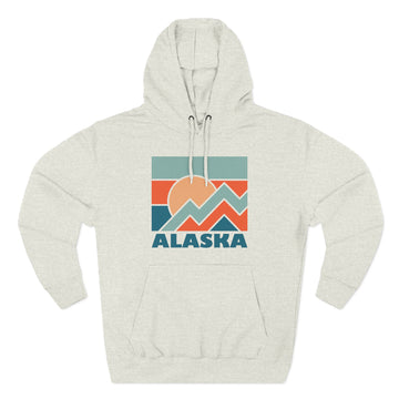 Buy oatmeal-heather Premium Alaska Hoodie - Retro Mountain Unisex Sweatshirt