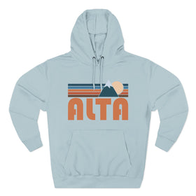 Buy blue-mist Alta, Utah Hoodie - Retro Mountain Unisex Sweatshirt