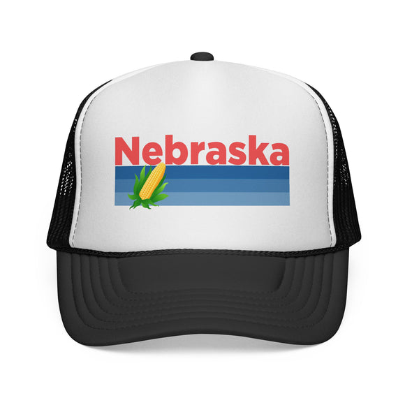 Nebraska Retro Corn and Farm Trucker Hat