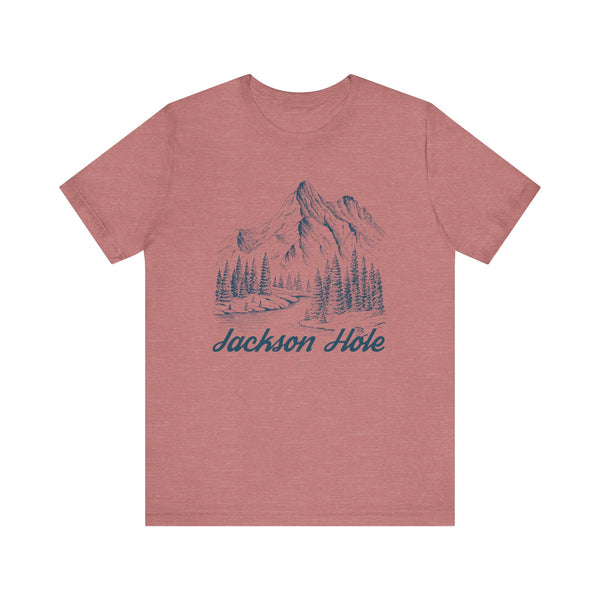 Jackson Hole, Wyoming Graphic Tee - Mountain Illustration Jackson Hole T Shirt