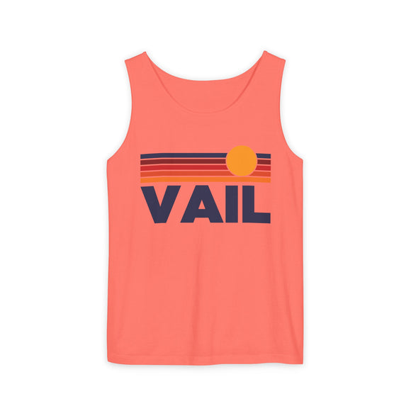 Vail, Colorado Retro Sunstripe Tank Top | Comfort Colors - 100% Cotton