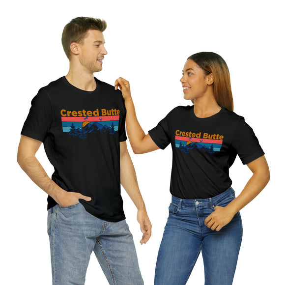 Crested Butte, Colorado Shirt - Mountain Sunset Unisex Crested Butte T-Shirt