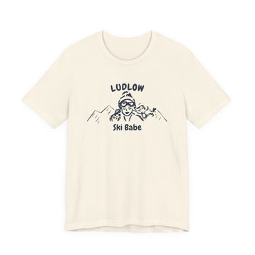 Ludlow, Vermont Ski Babe T‑Shirt - Retro Skiing Graphic Tee