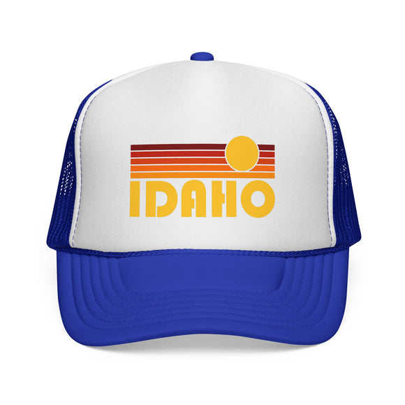 Idaho Retro Sun Trucker Hat - Vintage Style Idaho Cap