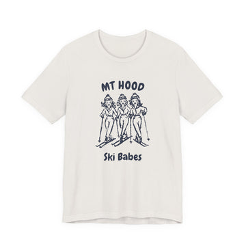 Buy vintage-white Mt Hood, Oregon Ski Babes T‑Shirt — Retro Skiing Graphic Tee