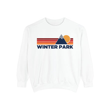 Buy white Winter Park, Colorado Mountain Stripes Sweatshirt | Comfort Colors - 100% Cotton