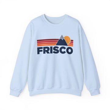 Buy light-blue Frisco, Colorado Sweatshirt Retro Mountains, Frisco Unisex Crewneck, Vintage Cozy Jumper, Gift for Outdoor Lovers