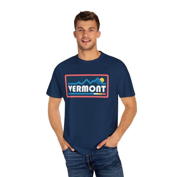 Vermont Graphic Tee, Comfort Colors Retro Mountain Unisex T shirt