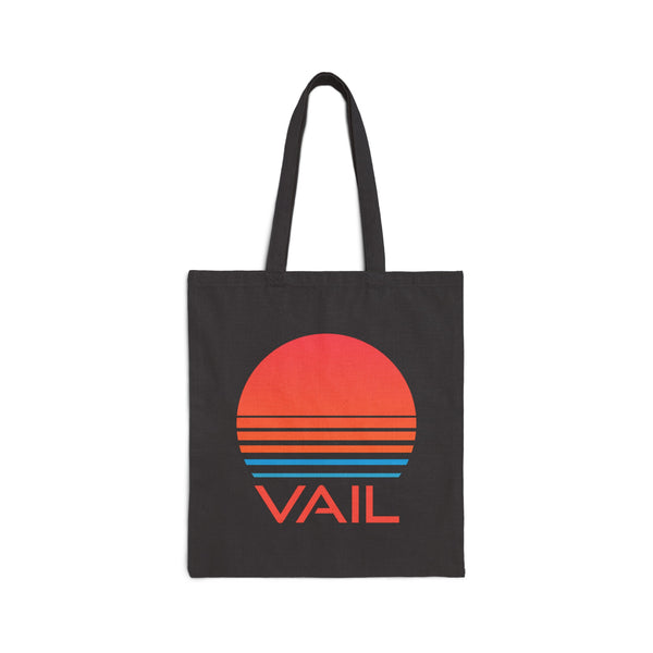 Vail, Colorado Retro 80s Cotton Canvas Vail Tote Bag