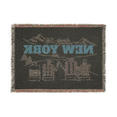New York Ski Town Throw Blanket | Mountain Woven Blanket-5