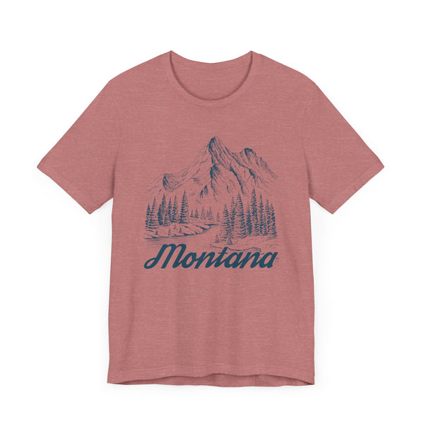 Montana Graphic Tee - Mountain Illustration Montana T Shirt