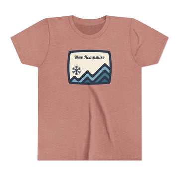 Buy heather-mauve New Hampshire Youth T-Shirt — Mountain Tee