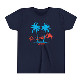 Panama City Beach, Florida Youth Shirt - Retro Palm Tree Panama City Beach Kid's T-Shirt