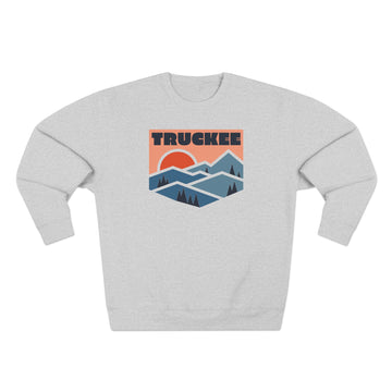 Buy heather-grey Premium Truckee, California Mountain Graphic Sweatshirt
