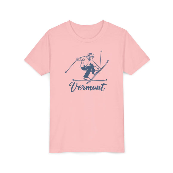 Vermont Youth Vintage Snow Ski Graphic Tee - Kids T Shirt