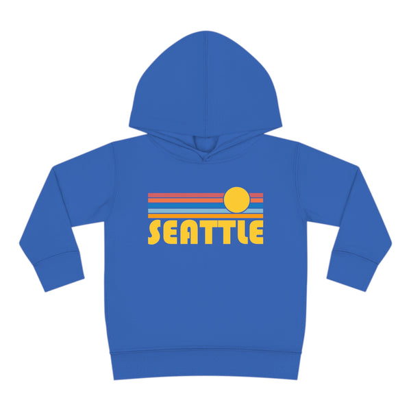 Seattle, Washington Toddler Hoodie - Retro Sunrise Unisex Seattle Toddler Sweatshirt