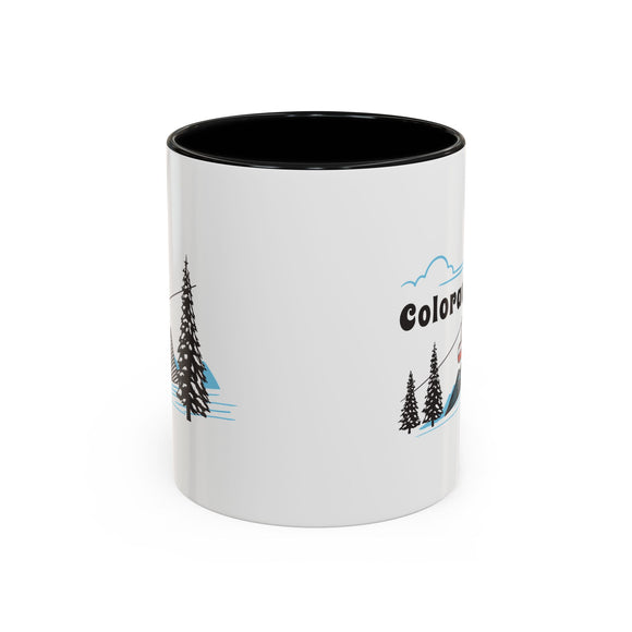 Colorado Retro Snow Skiing Mountain 11 oz Mug, Ski Lodge Decor Coffee Cup, Mountain Gondola Lover Gift, Retro Skiing Mug