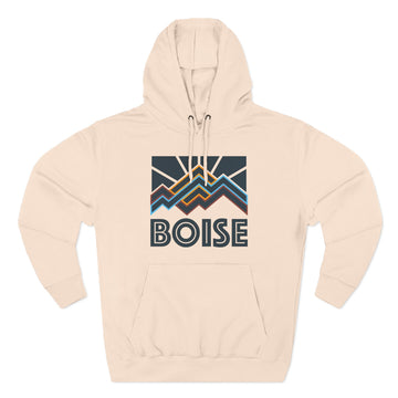 Buy pale-pink Boise, Idaho Hoodie - Retro Mountain Unisex Sweatshirt
