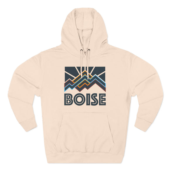 Boise, Idaho Hoodie - Retro Mountain Unisex Sweatshirt