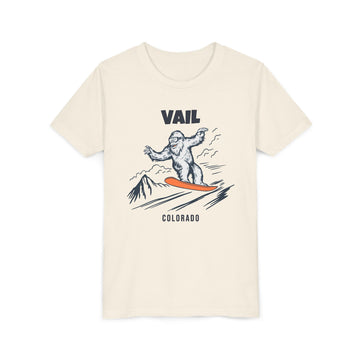 Vail, Colorado Yeti Snowboard Youth Tee - Kids Skiing Shirt