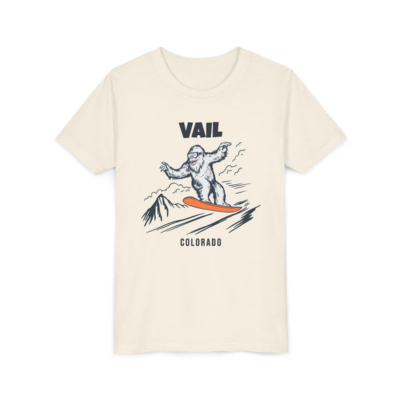 Vail, Colorado Yeti Snowboard Youth Tee - Kids Skiing Shirt