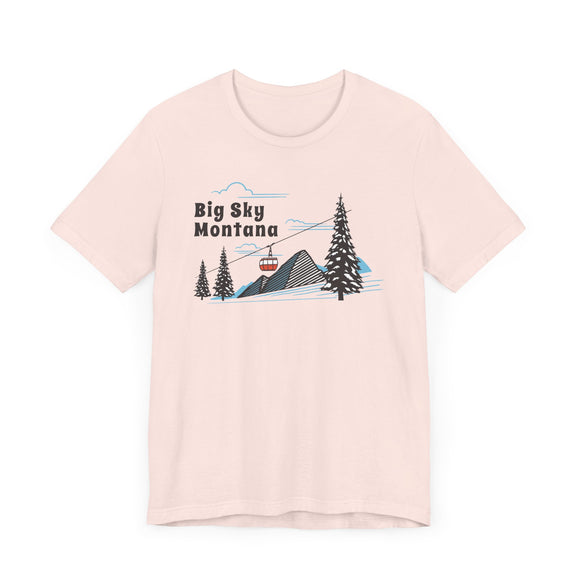 Big Sky, Montana T-Shirt - Retro Ski Mountain Gondola Unisex Big Sky Shirt