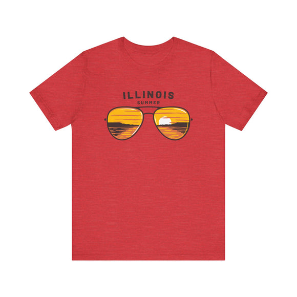 Illinois T Shirt - Sunglasses Lake Graphic Illinois Tee