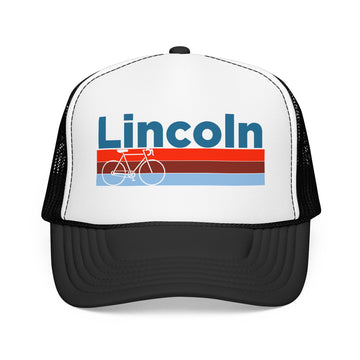 Buy black-white Lincoln, Nebraska Trucker Hat - Foam Lincoln Bike Cap