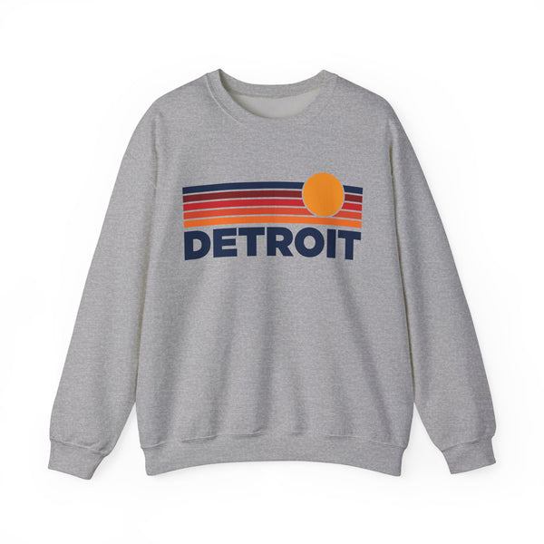 Detroit, Michigan Sweatshirt Retro Sun Unisex - Detroit Vintage Inspired Warm Pullover Jumper