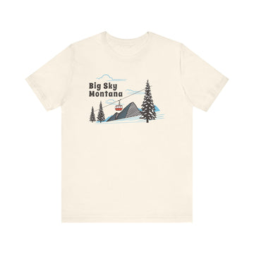 Buy natural Big Sky, Montana T-Shirt - Retro Ski Mountain Gondola Unisex Big Sky Shirt