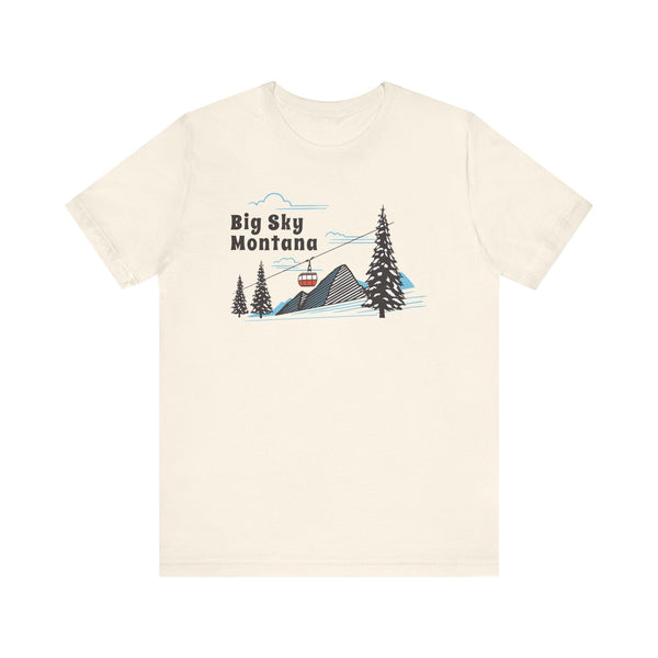 Big Sky, Montana T-Shirt - Retro Ski Mountain Gondola Unisex Big Sky Shirt