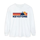 Keystone, Colorado Long Sleeve T-Shirt Retro Mountain, Unisex Keystone Unisex Garment-dyed Long Sleeve T-Shirt-2
