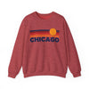 Chicago, Illinois Sweatshirt Retro Sun Unisex - Chicago Vintage Inspired Warm Pullover Jumper