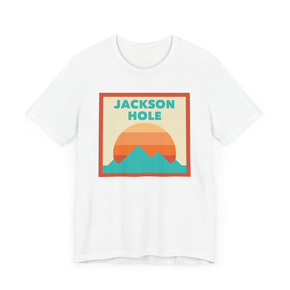 Retro Jackson Hole, Wyoming T-Shirt, Mountain Sun Tee, Unisex Graphic Shirt, Vintage Jackson Hole, Wyoming Top, Outdoor Adventure Clothing
