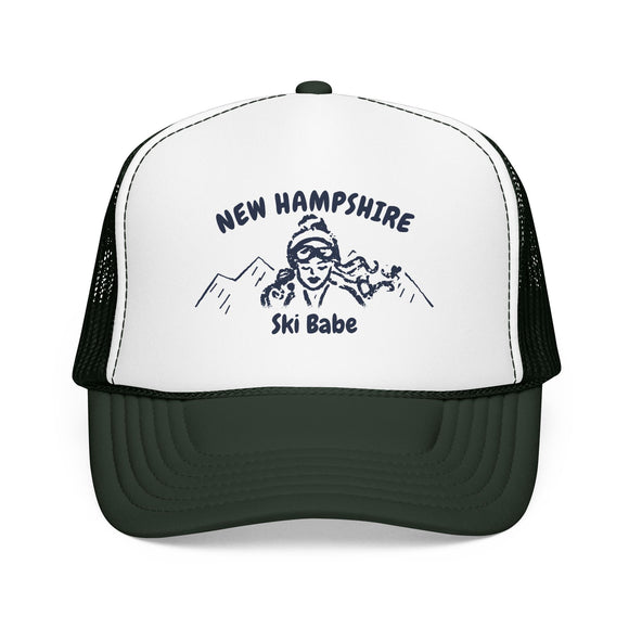 New Hampshire Ski Babe Trucker Hat — Foam Mesh Cap