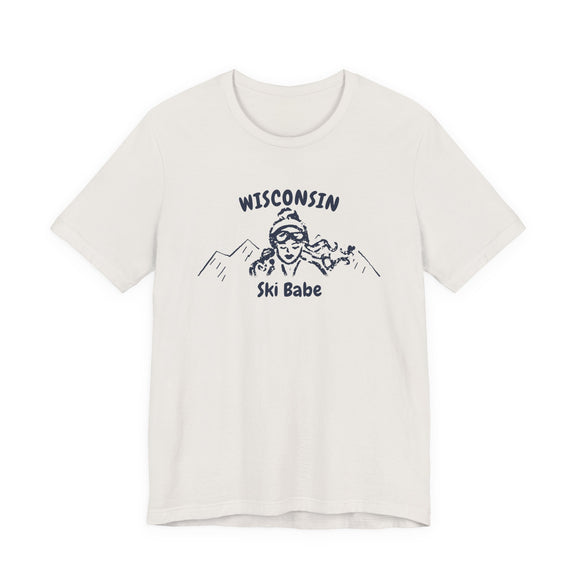 Wisconsin Ski Babe T‑Shirt - Retro Skiing Graphic Tee