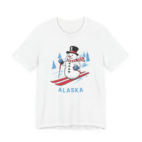 Alaska T Shirt - Ski Snowman Graphic Alaska Tee