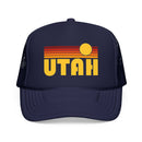 Kids Utah Retro Sunset Trucker Hat - Youth Snapback Cap
