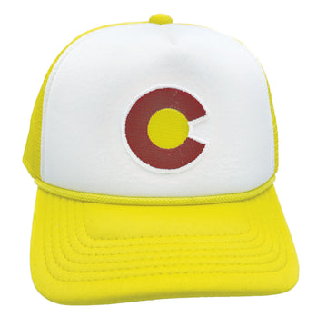 Buy yellow-white Kids' Colorado Trucker Hat - Snapback Youth Hat