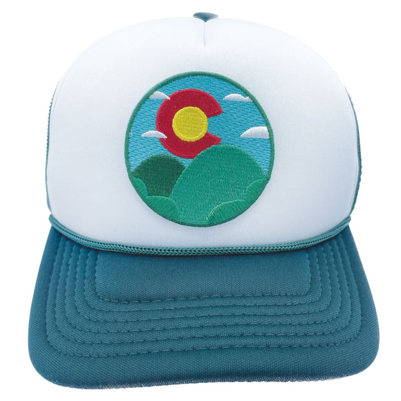 Kids' Colorado Trucker Hat - Sunrise & Hills Snapback Youth Hat