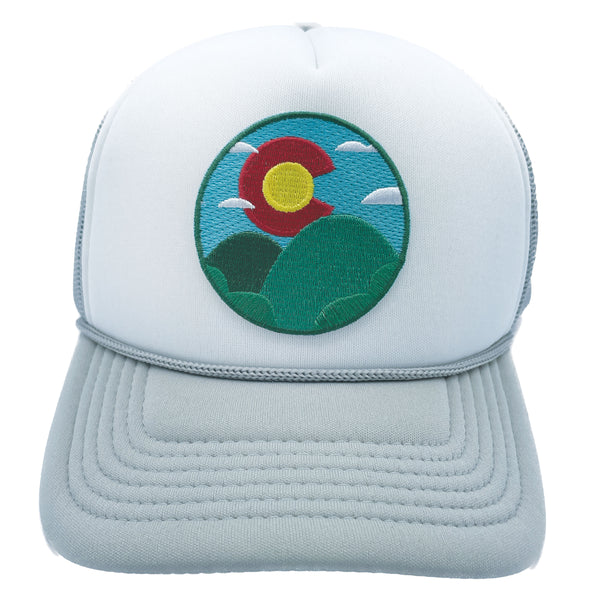 Colorado Kid's Trucker Hat (Ages 2-12) - Colorado Sunrise & Hills Snapback Toddler Hat / Kid's Hat