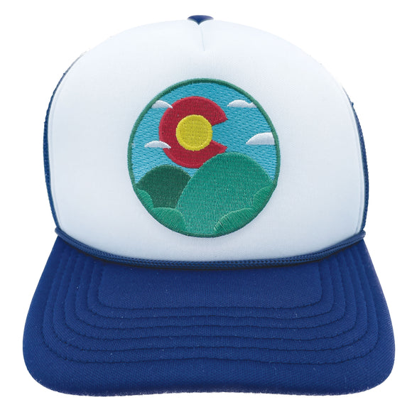 Kids' Colorado Trucker Hat - Sunrise & Hills Snapback Youth Hat