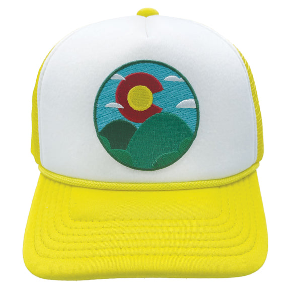 Kids' Colorado Trucker Hat - Sunrise & Hills Snapback Youth Hat