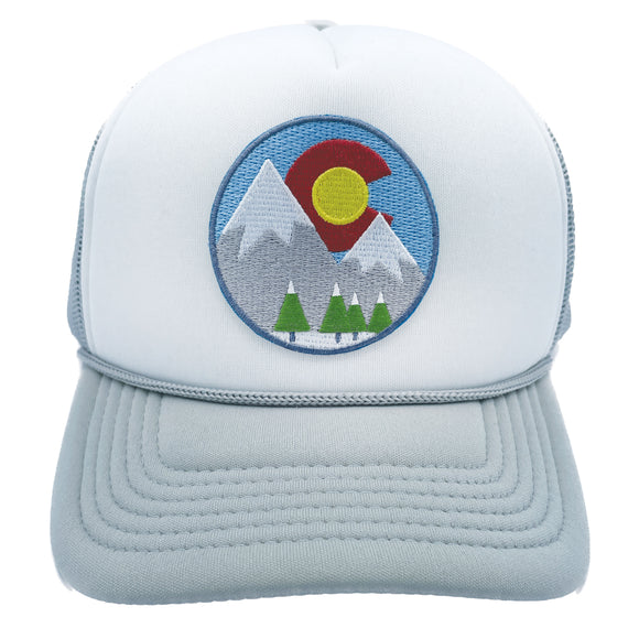 Kids' Colorado Trucker Hat - Snowy Mountain Snapback Youth Hat