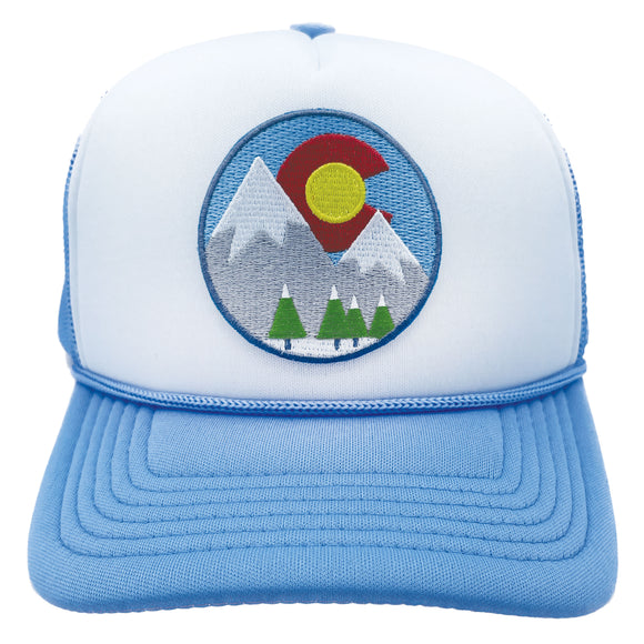 Kids' Colorado Trucker Hat - Snowy Mountain Snapback Youth Hat